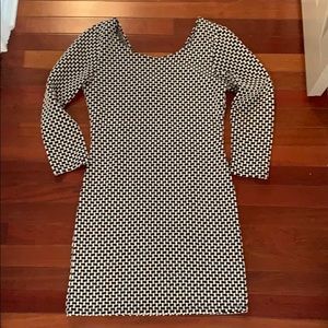 Black and white knit mini dress. Boutique brand.
